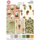 Craft Cotton Company Tissu 100 % coton imprimé numériquement Plant Life 45 x 55 cm de large Lot de 5 Fat Quarters Idéal pour l'artisanat et le patchwork